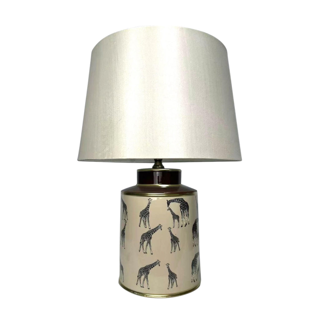 AcaciaHome Oriental Design Large Floral Ceramic Table Lamp with Drum Shade