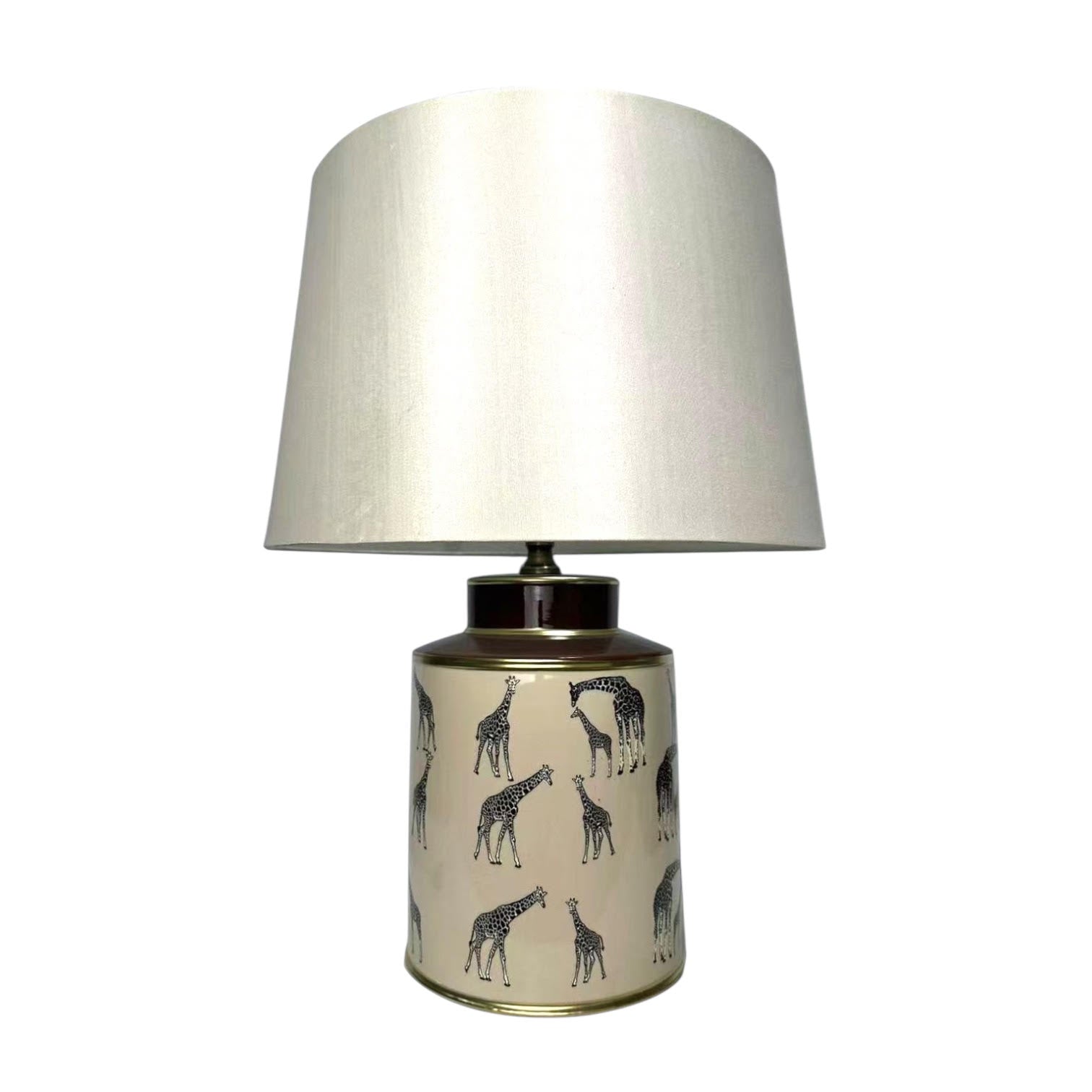 AcaciaHome Oriental Design Large Floral Ceramic Table Lamp with Drum Shade