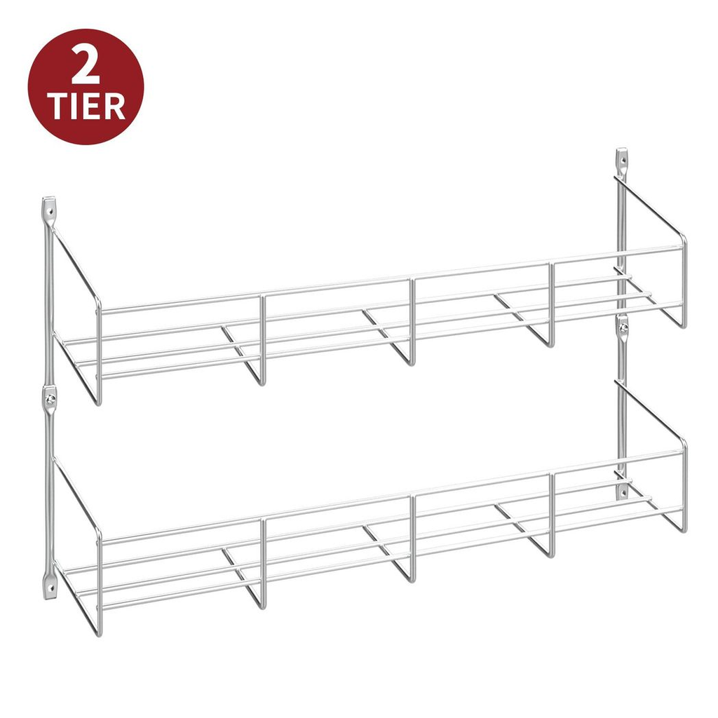 Vinsani 1/2/3/4/5/6 Tier Spice Racks Organiser (Silver)