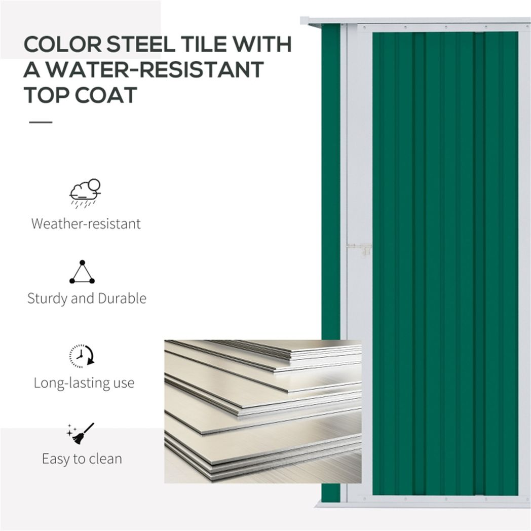 Metal Outdoor Storage Shed, Garden Tool House Cabinet