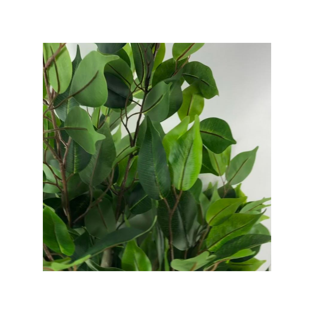 110cm Leaf Realistic Artificial Ficus Tree / Plant Copper Curve Planter