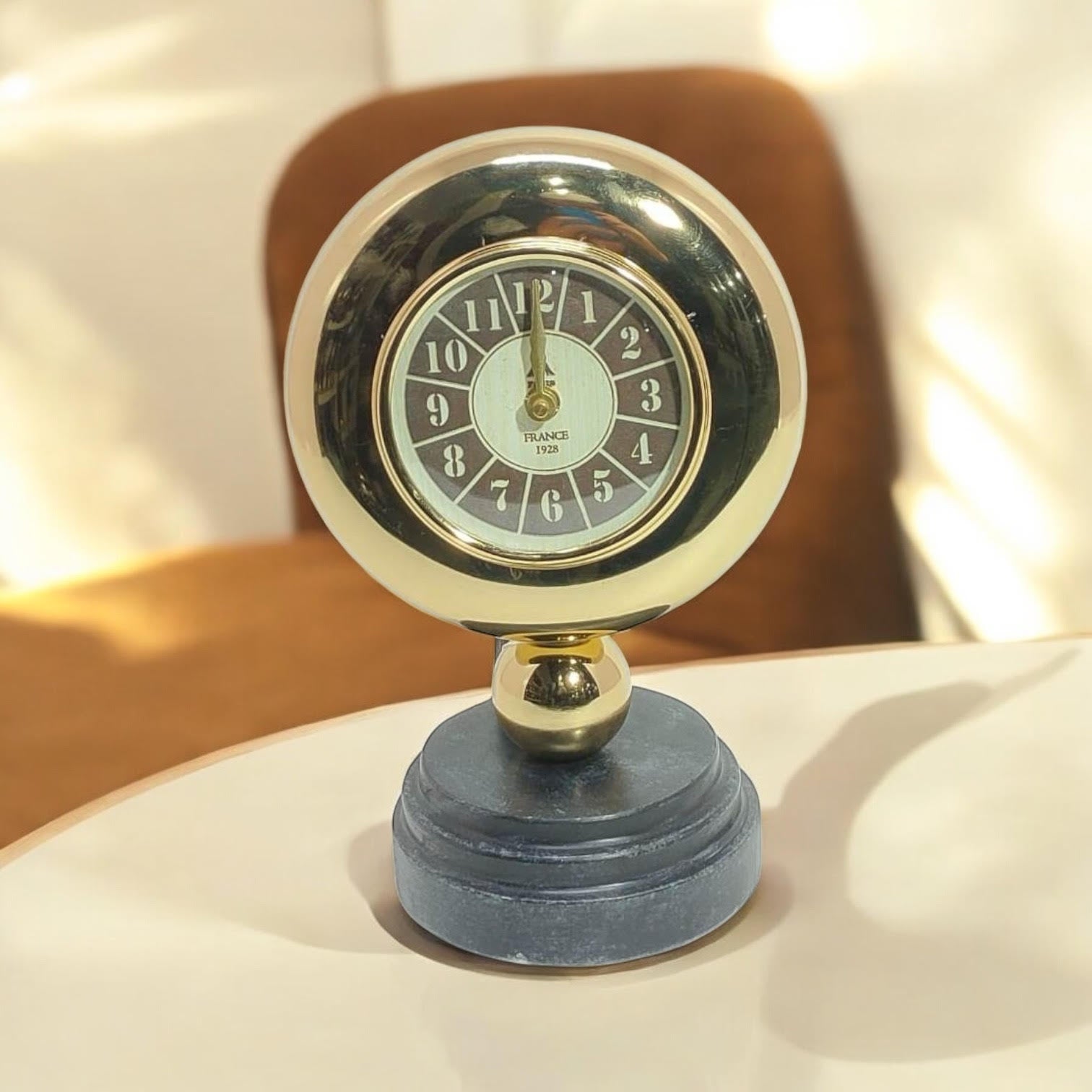 Gold Black Mantel Clock – Elegant Silent Sweep Tabletop Timepiece (30CM Mantel Clock)