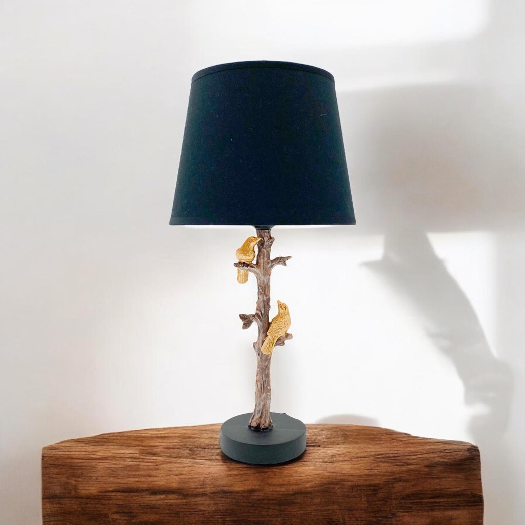 AcaciaHome Parrot Table Lamp with Drum Shade (Table Lamp 44cm)