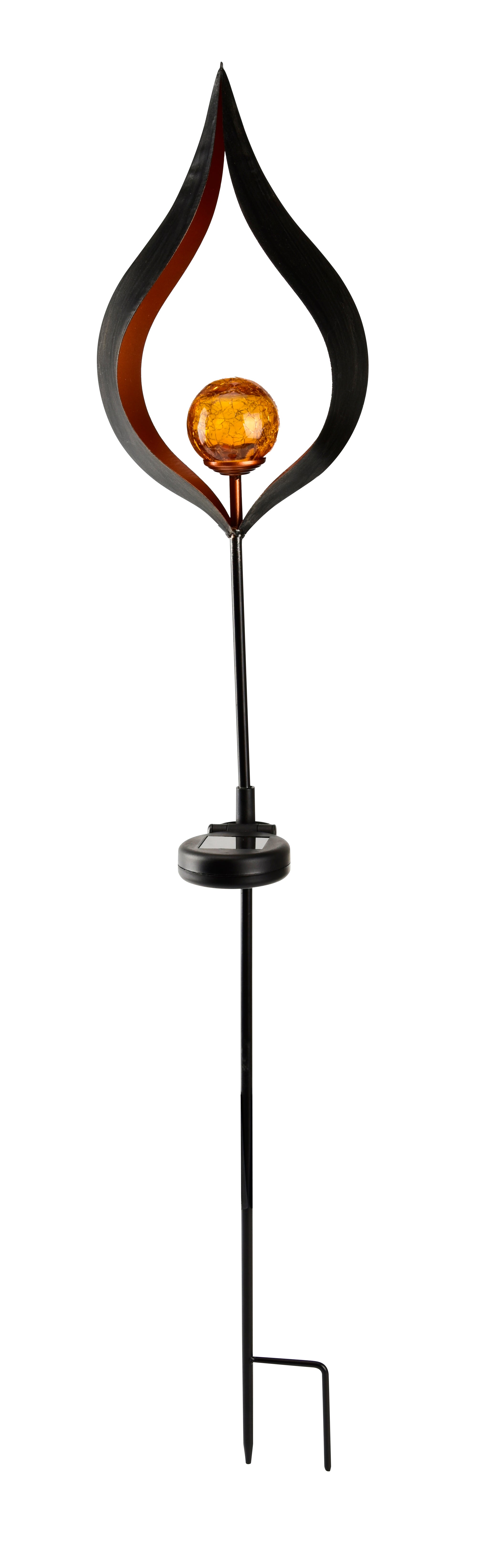 Flame Globe Solar Stake Light