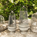 83/70cm Cream Metal Set 2 Plant Stands