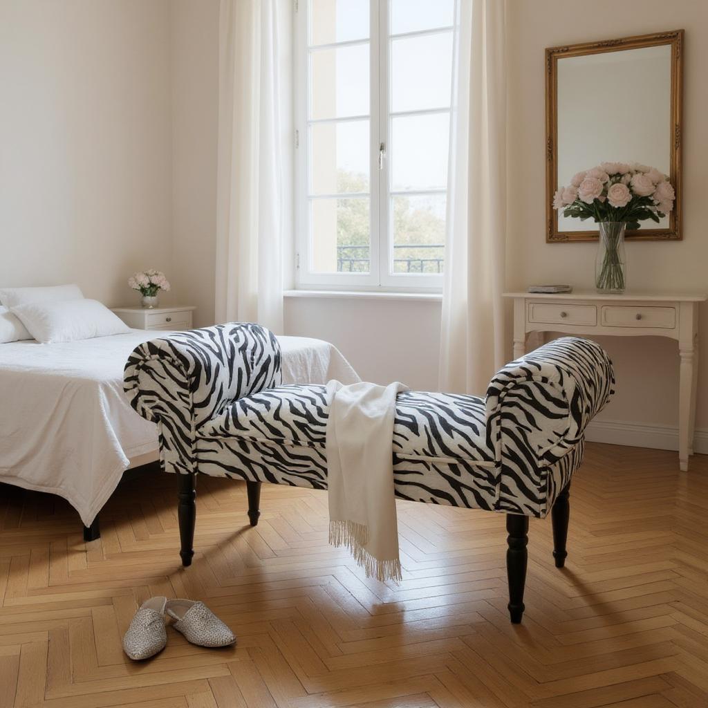 Velvet Window Seat Bed End Chaise Lounge