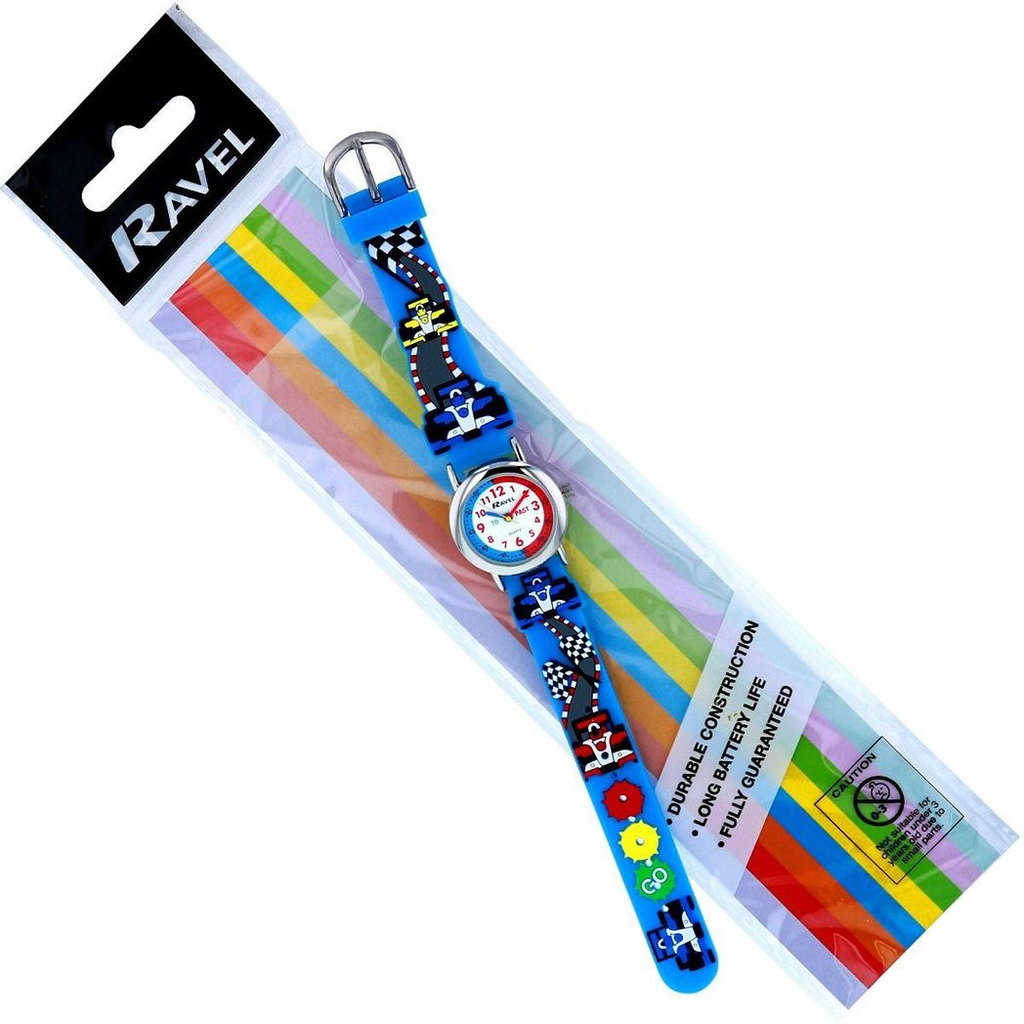Ravel Children Boys 3D Cartoon Time Teacher Watch Rally Racing Car R1513.86