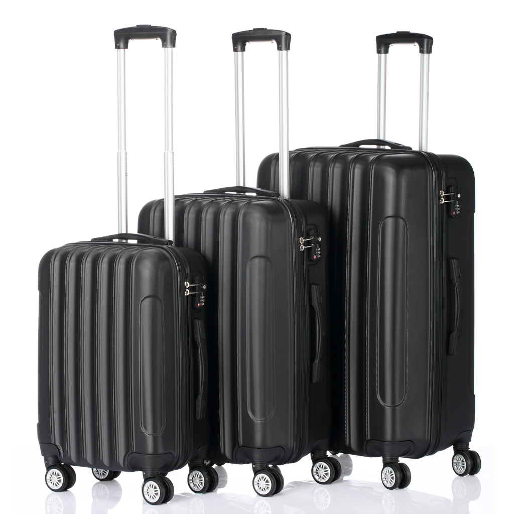 3 Pcs Suitcase Lightweight ABS Carry-on Hand Luggage 4 Spinner Wheels Trolley Case