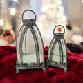 Elegant Metal Tealight Lantern Holder Set of 2 (Gold)