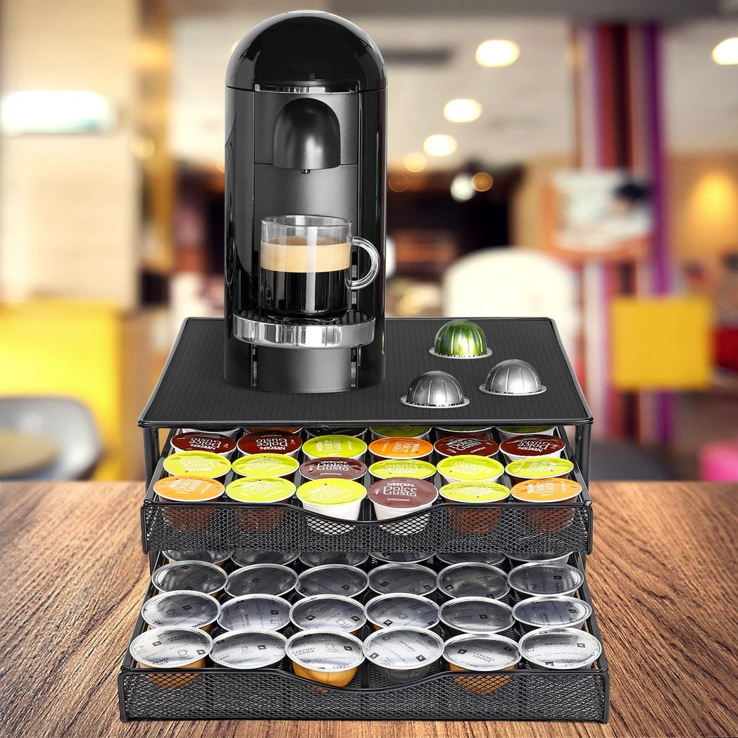 Vinsani Black Coffee Pod Double Drawer