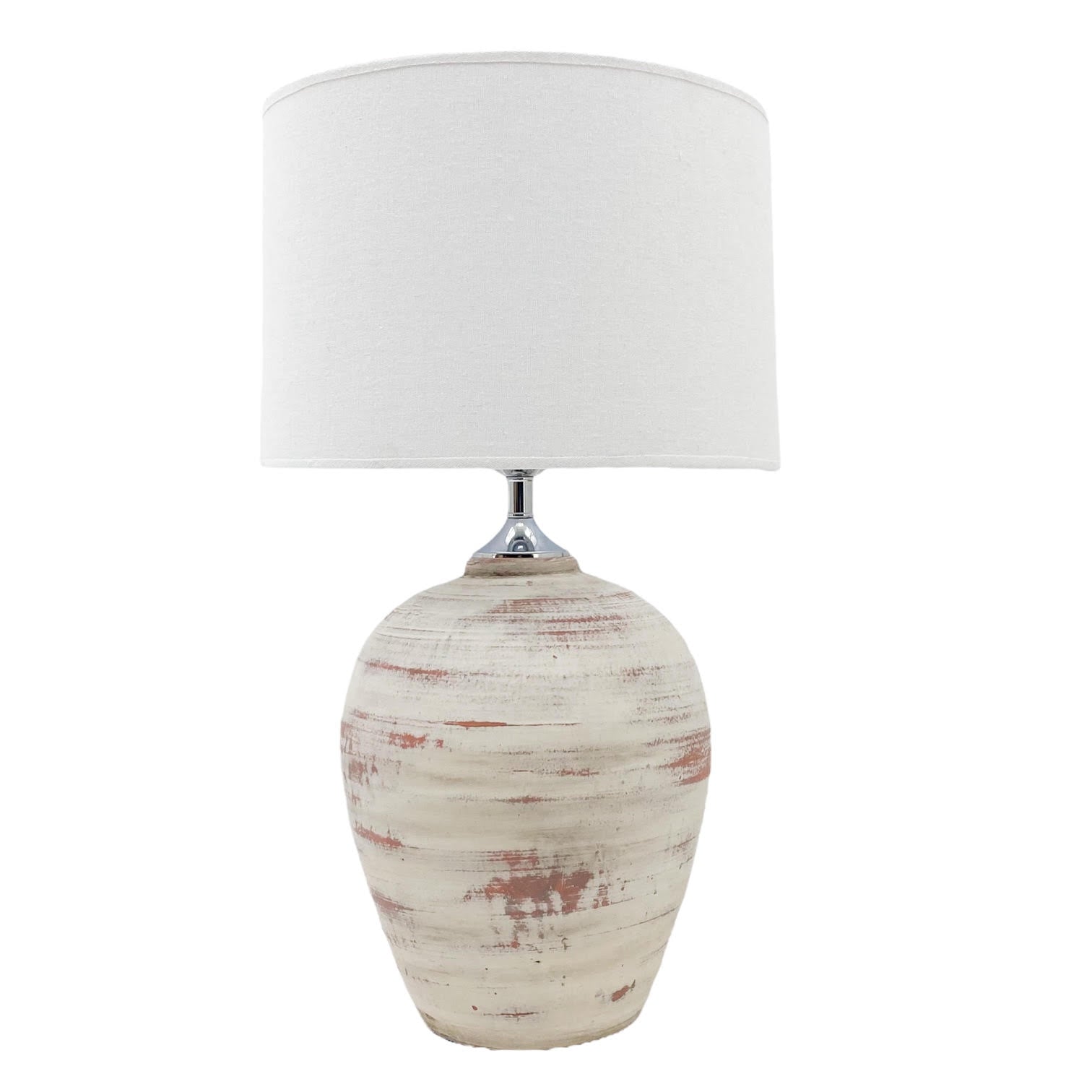 AcaciaHome Elegant Ceramic Table Lamp with Fabric Drum Shade (61cm Cream Lamp)
