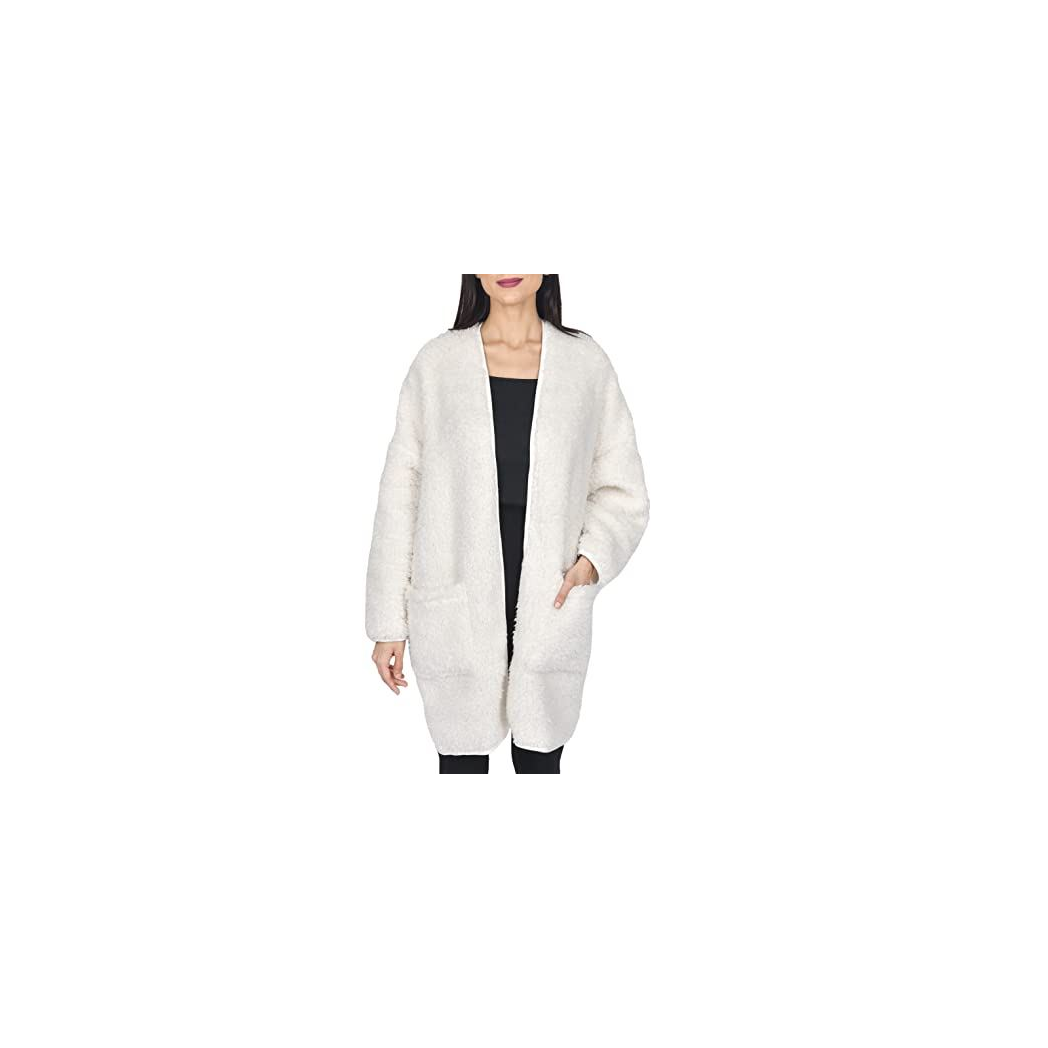 LADIES BORG HOUSE COAT with BINDING CRM M/L