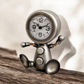 Durable and Elegant Silent Sweep Figure Mantel Clock (Silver)