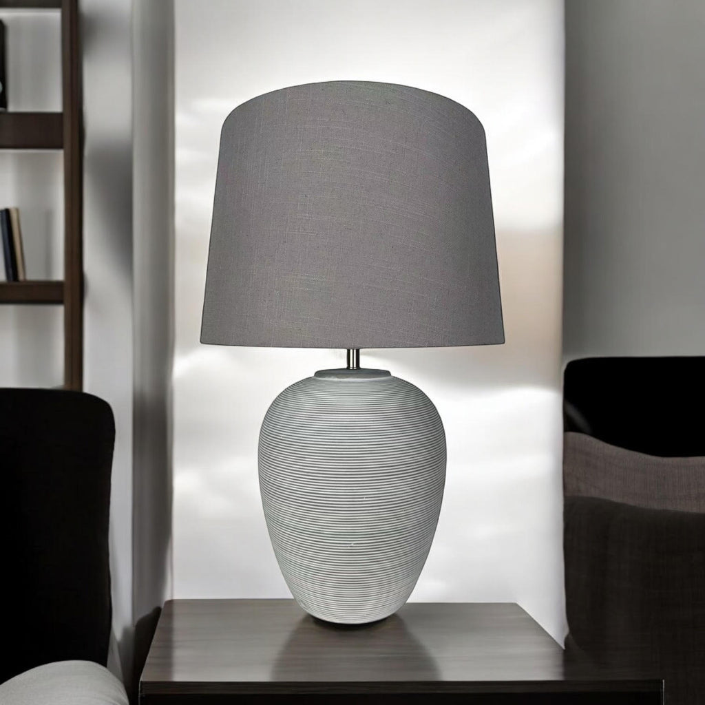 AcaciaHome Oriental Design Large Floral Ceramic Table Lamp with Drum Shade