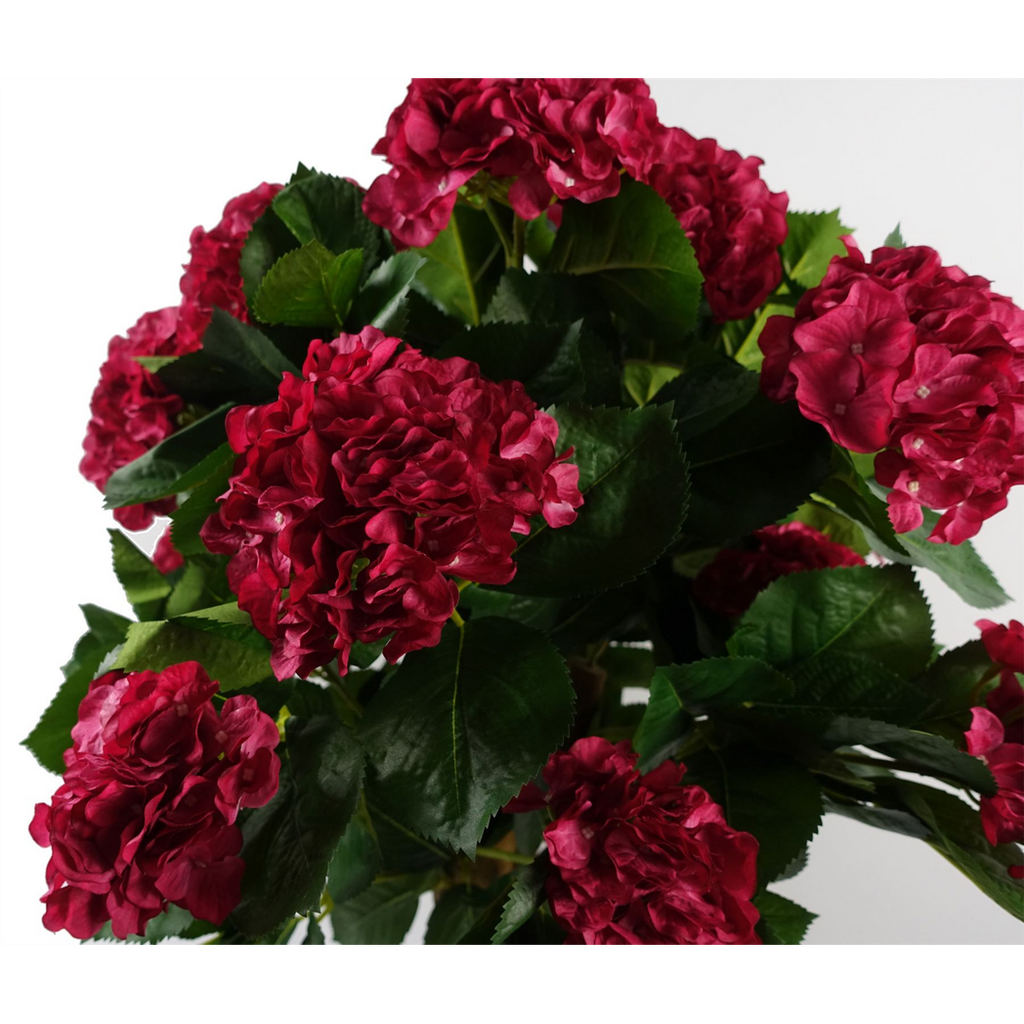 75cm Artificial Pink Bush Hydrangea Plant Potted