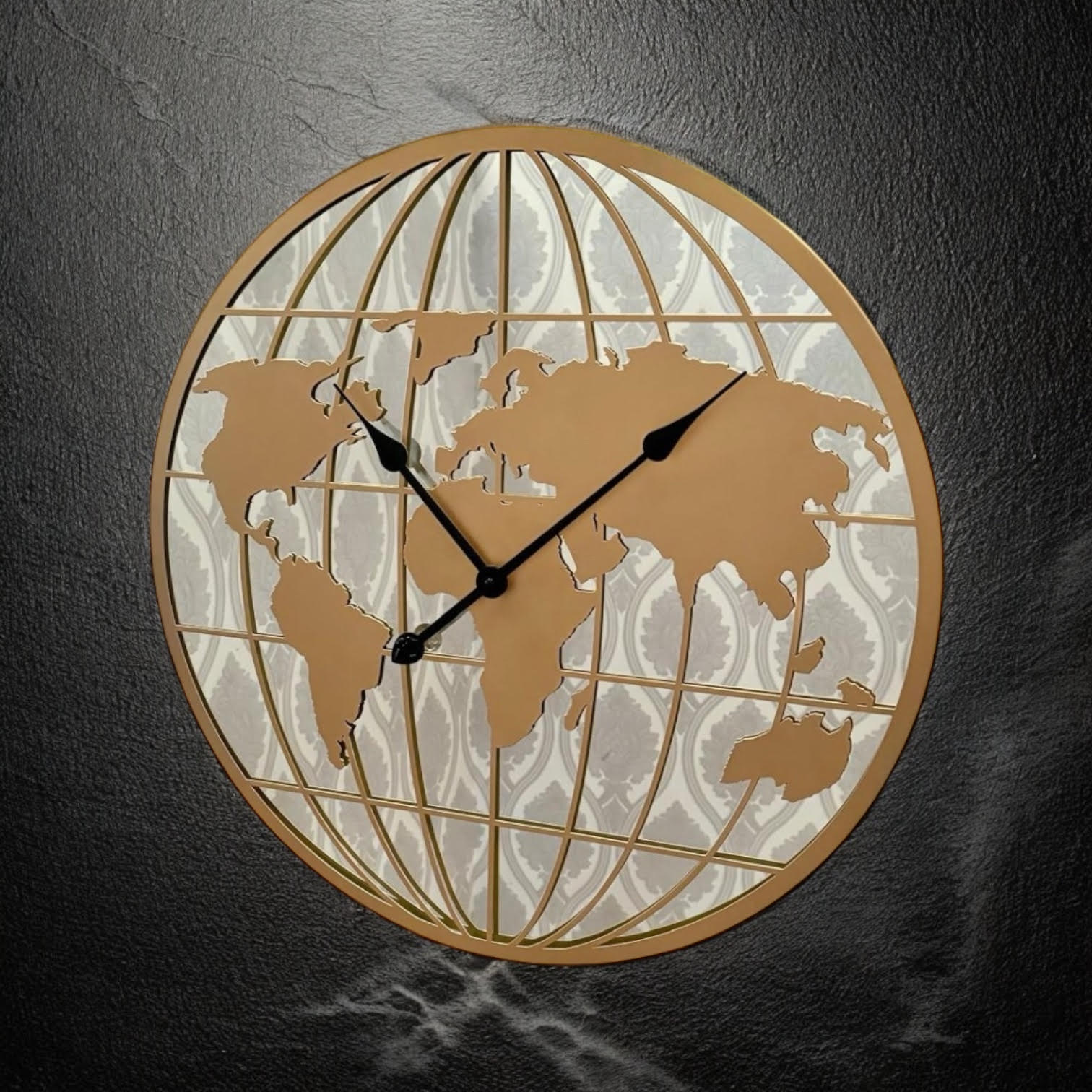 AcaciaHome Elegant and Modern Mirror Gold Globe 60cm Wall Clock
