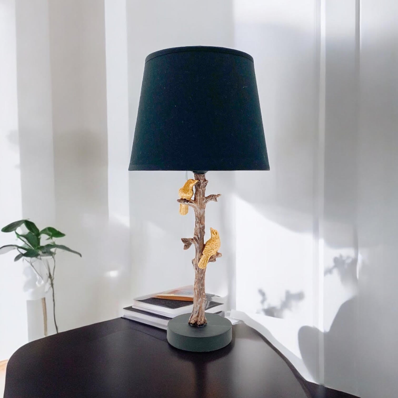 AcaciaHome Parrot Table Lamp with Drum Shade (Table Lamp 44cm)