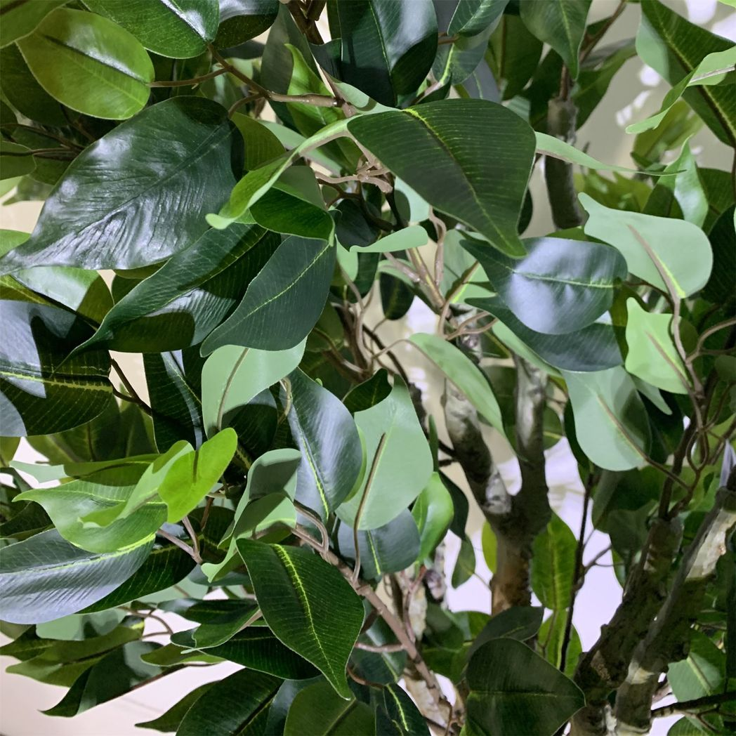 100cm Leaf Realistic Artificial Ficus Tree / Plant Bush Ficus Copper Curve Planter
