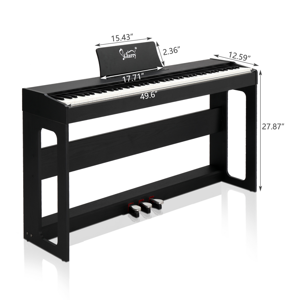 GDP-104 88 Keys Full Weighted Keyboards Digital Piano with Furniture Stand, Power Adapter, Triple Pedals, Headphone, for All Experience Levels Black【Same Model Code: 30505283】