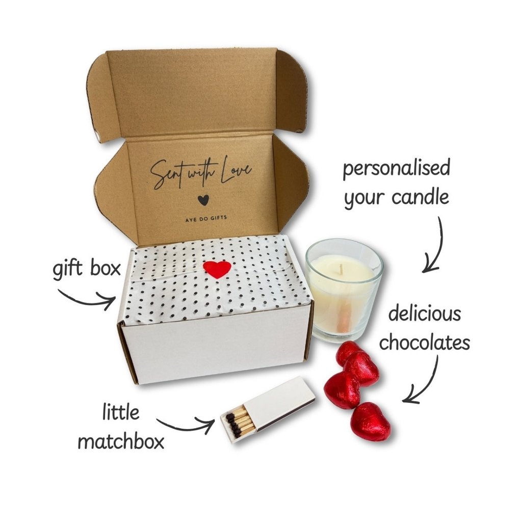 Red Ribbon Candle Gift Set White Ribbon | Keepsake for Friend, Family