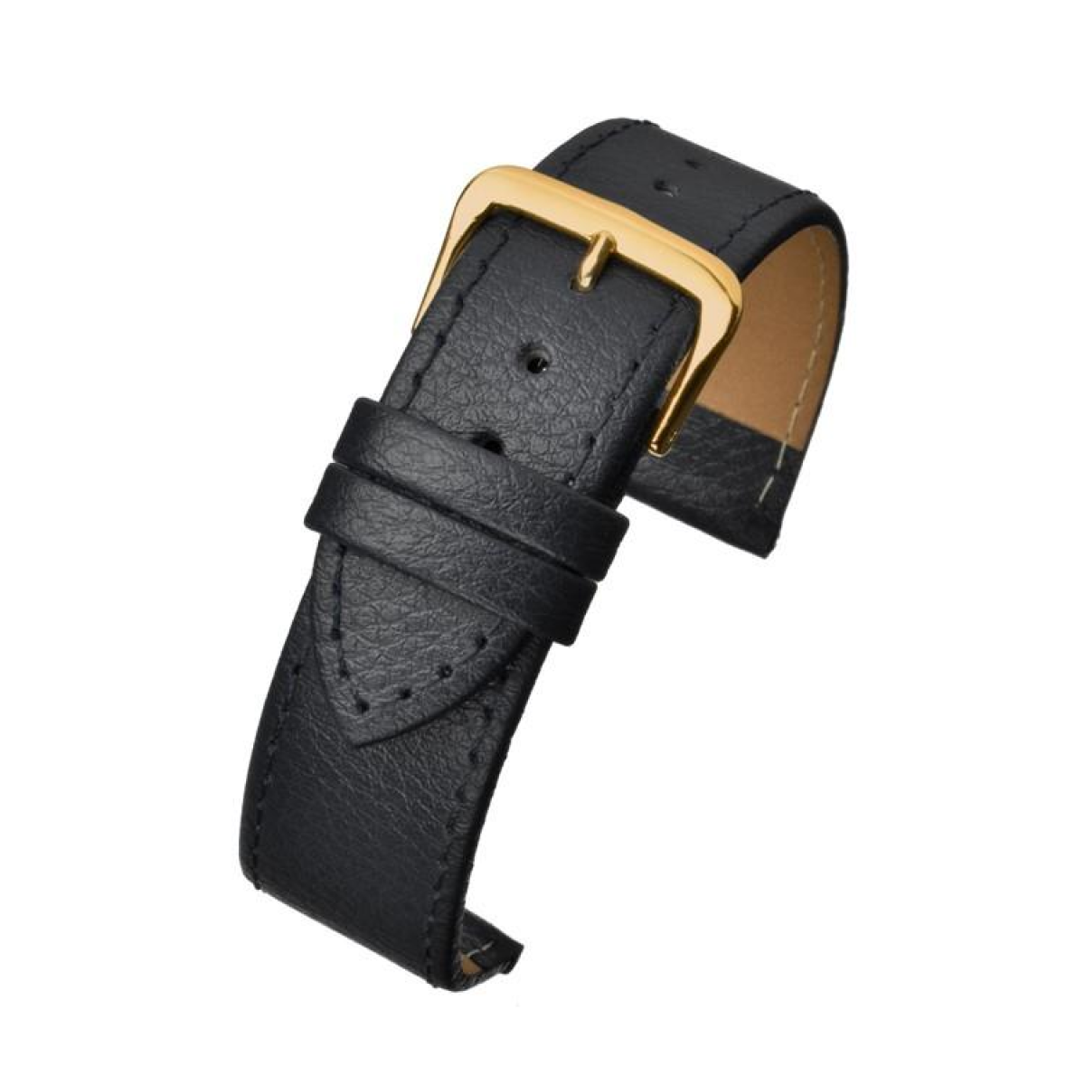 Black Buffalo Grain Leather Watch Strap 22mm