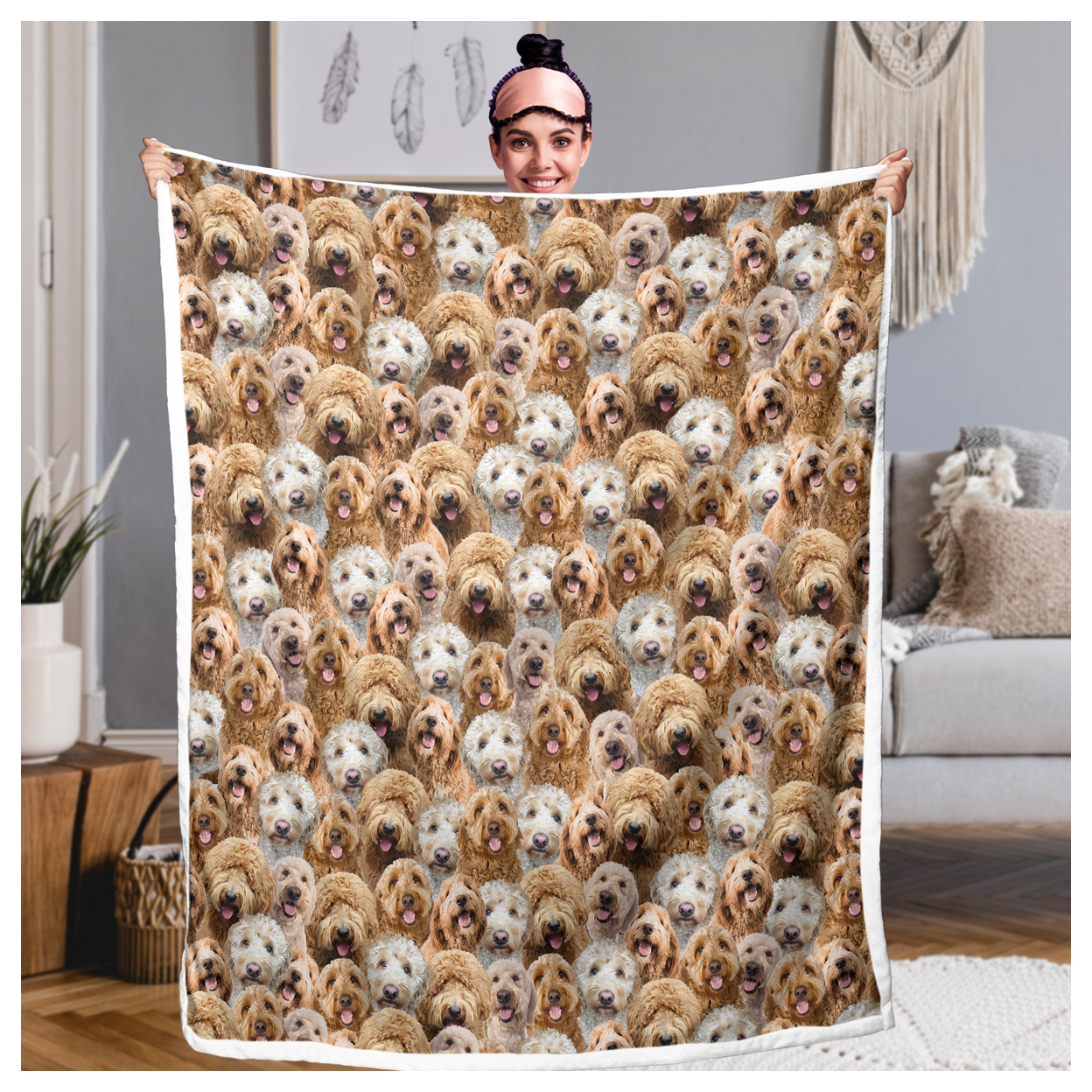 Cockapoos Fleece Blanket Fuzzy Dogs Blanket for Kids Adults Cute Puppy Cockapoos Throw Blanket Puppy Dog Animal Pattern Sherpa Throw Travel/Single (Cockapoos Gifts for Women,130x150cm)
