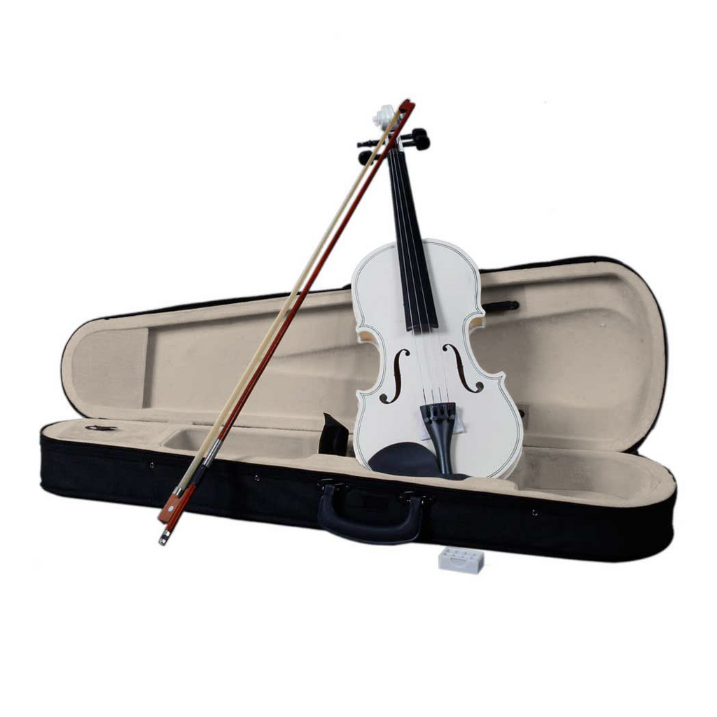 New 4/4 Acoustic Violin Case Bow Rosin White