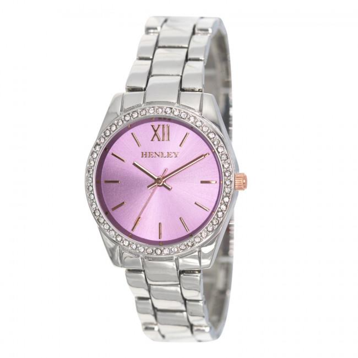 Henley Ladies Diamante Bracelet Watch Silver/Lilac H07327.7