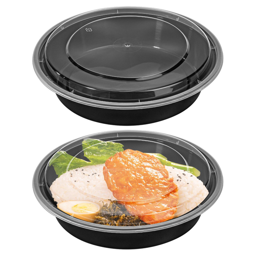 Vinsani 20pk ROUND 1 COMPARTMENT MEAL PREP CONTAINERS