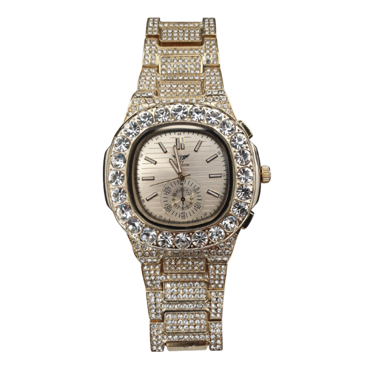 Ny London Gents Bling Watch Pi-7644 Gold