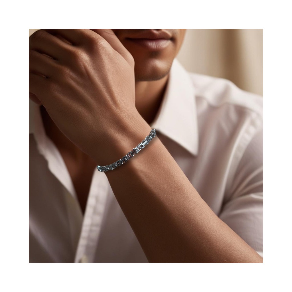 Men's Aztec Chain Silver Bracelet