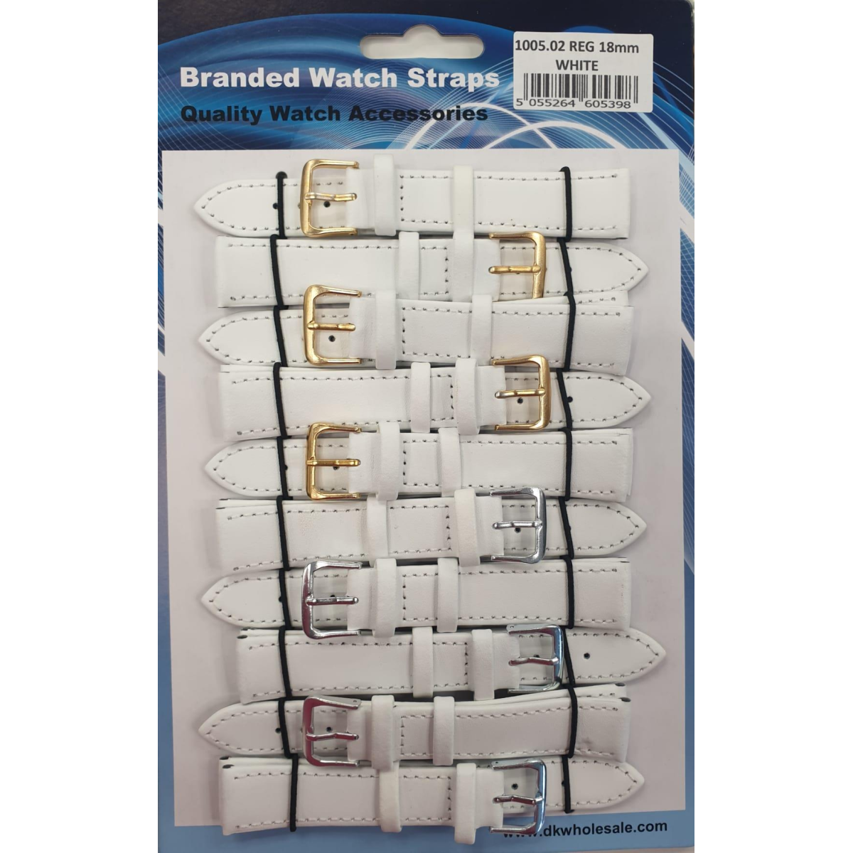 Leather White Watch Straps Pk10 Size 18mm 1005.02