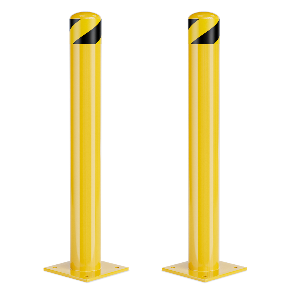 Parking Bollard Post, 36inch Bollards Steel, 4.5 Inch Diameter Bollard Covers, Yellow Powder Coated Safety Parking Barrier Post, for Traffic Sensitive Areas