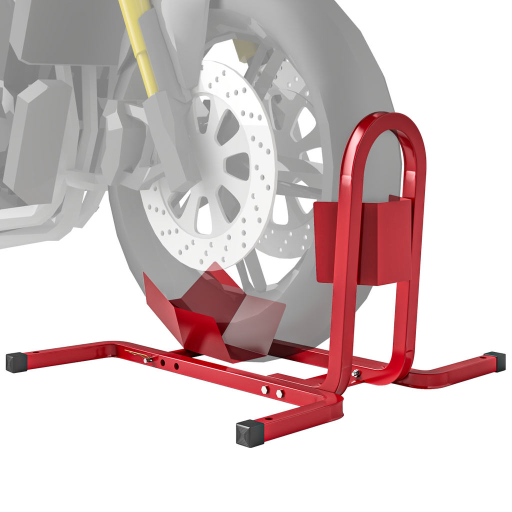 HOMCOM Adjustable Motorcycle Wheel Chock Motorbike Holder with Metal Frame