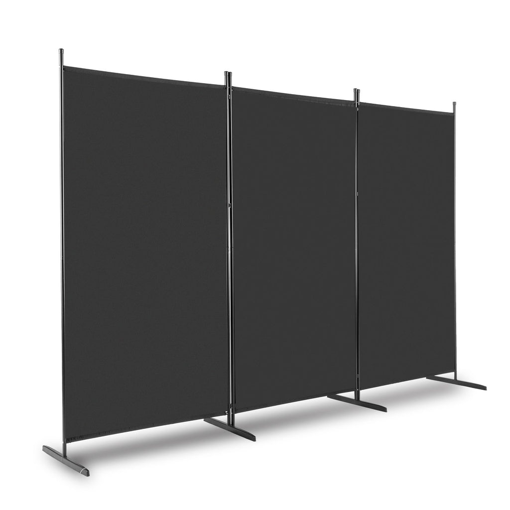 6FT Trifold 130g Polyester Fabric Plastic Foot Carbon Steel Frame Foldable Screen Black