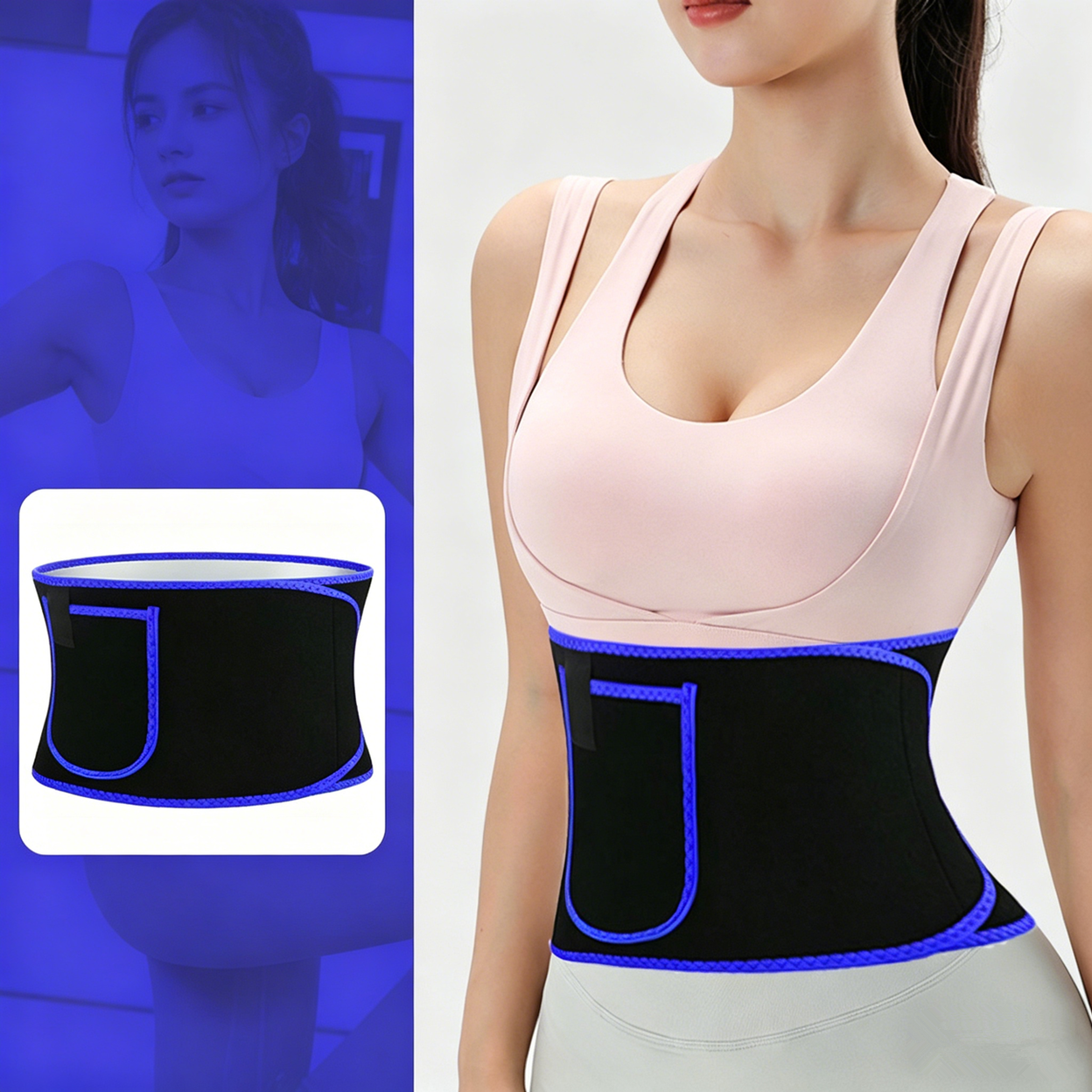 Waist Trimmer Belt Sport Workout Shaper Burner Slimming Belt with Phone Pocket