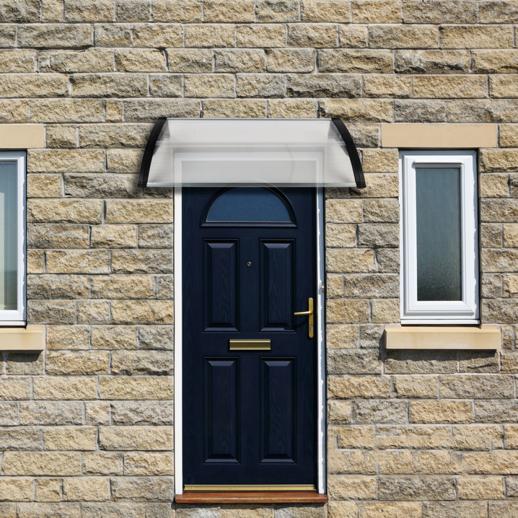 [Same Code：87203302]HT-100 x 80 Household Application Door & Window Rain Cover Eaves Canopy White & Black Bracket