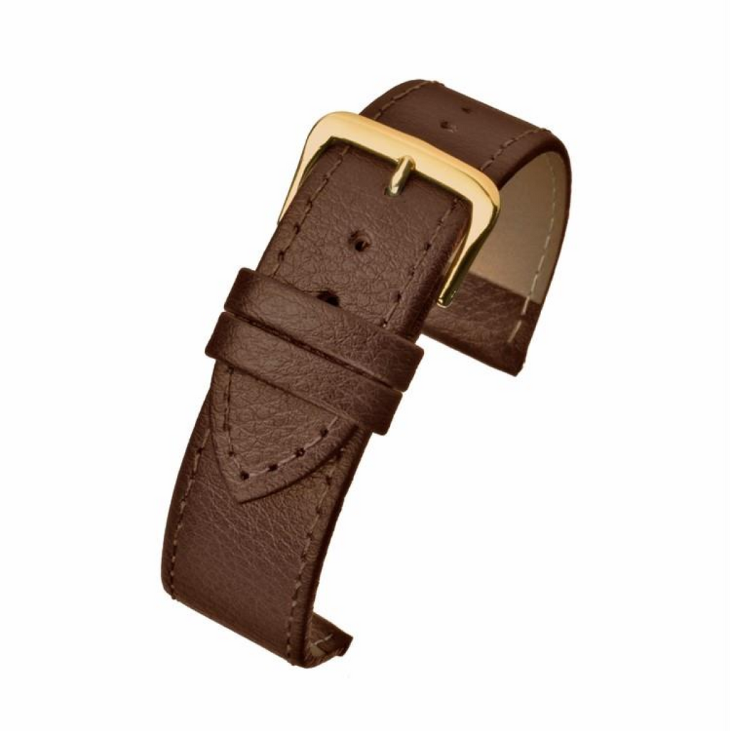 Dark Brown Buffalo Grain Leather Watch Strap 30mm