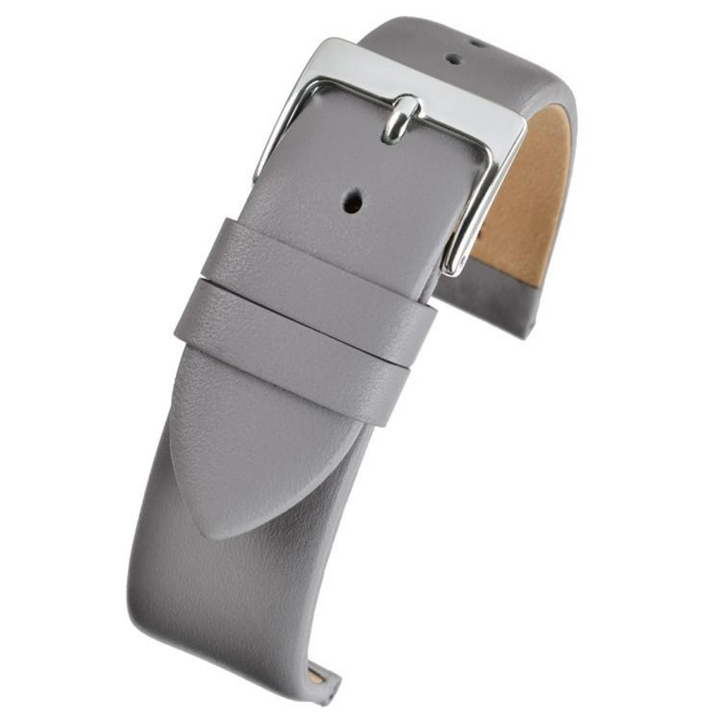 Grey Calf Leather Watch Strap 14mm