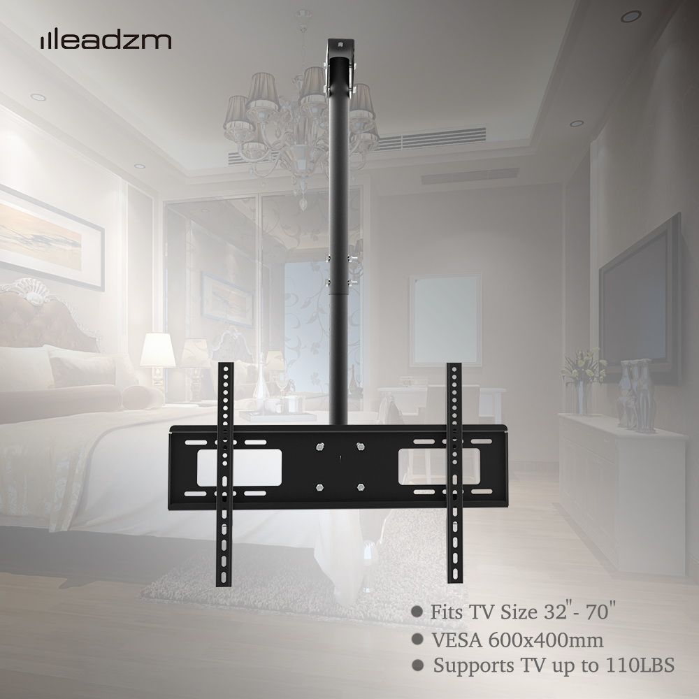 TMC-7006 Ceiling Mount TV Wall Bracket Roof Rack Pole Retractable For 32"-70" Flat Screen