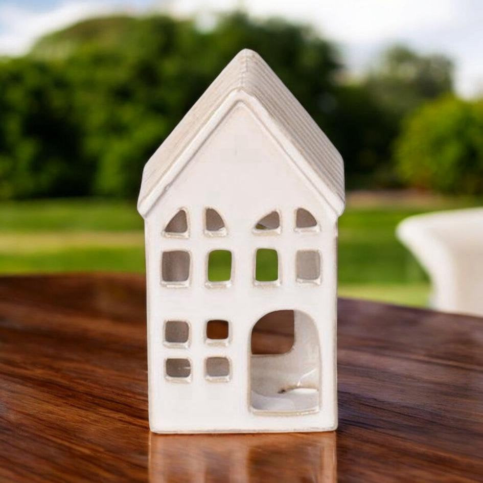 Modern Village Ceramic Tea Light Holder (12cm Candle Holder)