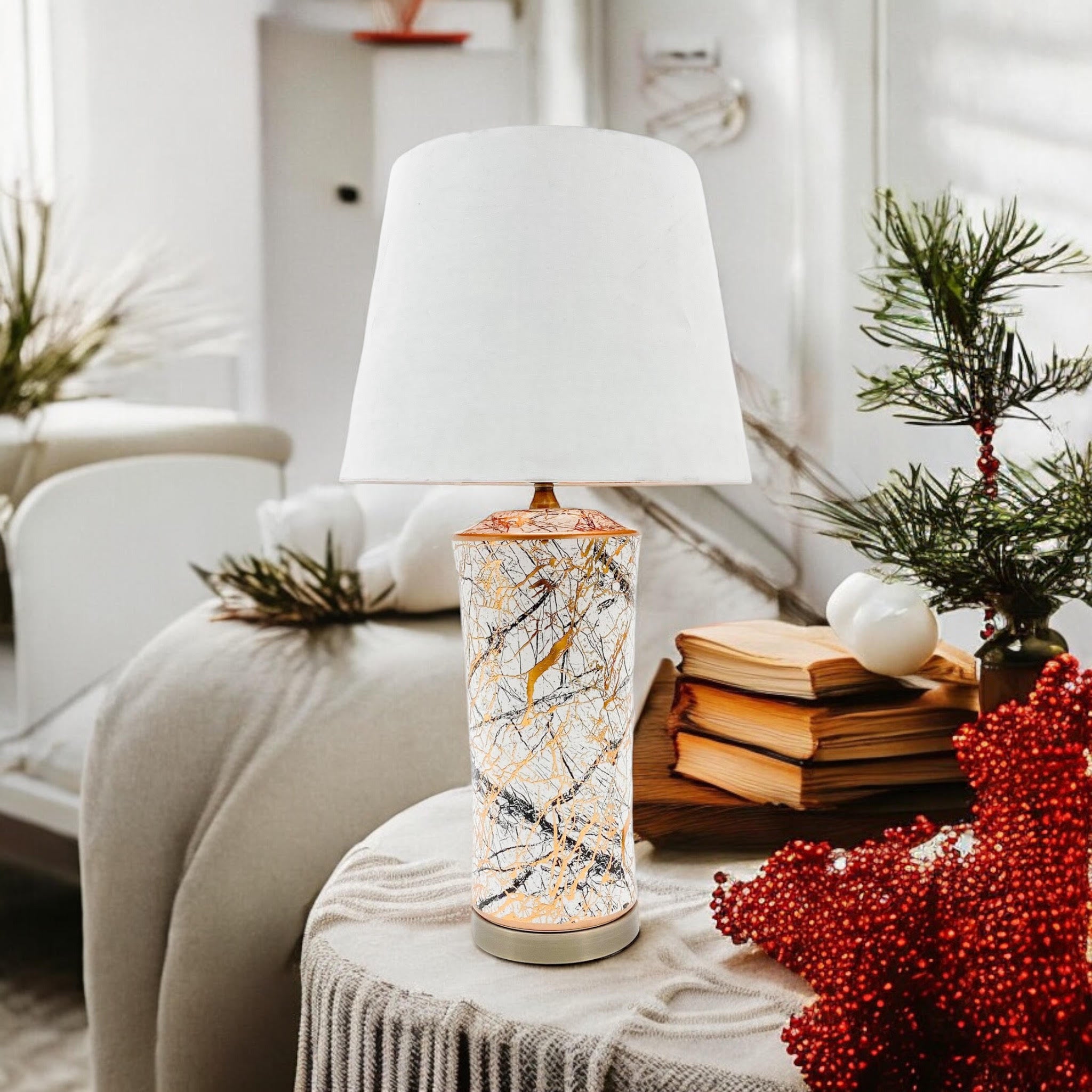 Modern Ceramic Table Lamp – Stylish Ceramic Lamp Available in Three Sizes