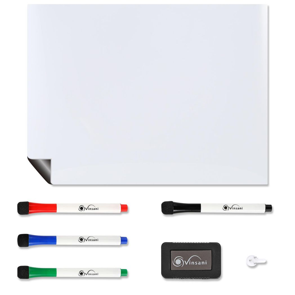 Vinsani 450x600 Whiteboard with 4 Markers and Eraser