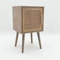 AcaciaHome Contemporary and Elegant Dark Brown Rattan Bedside Cabinet Table