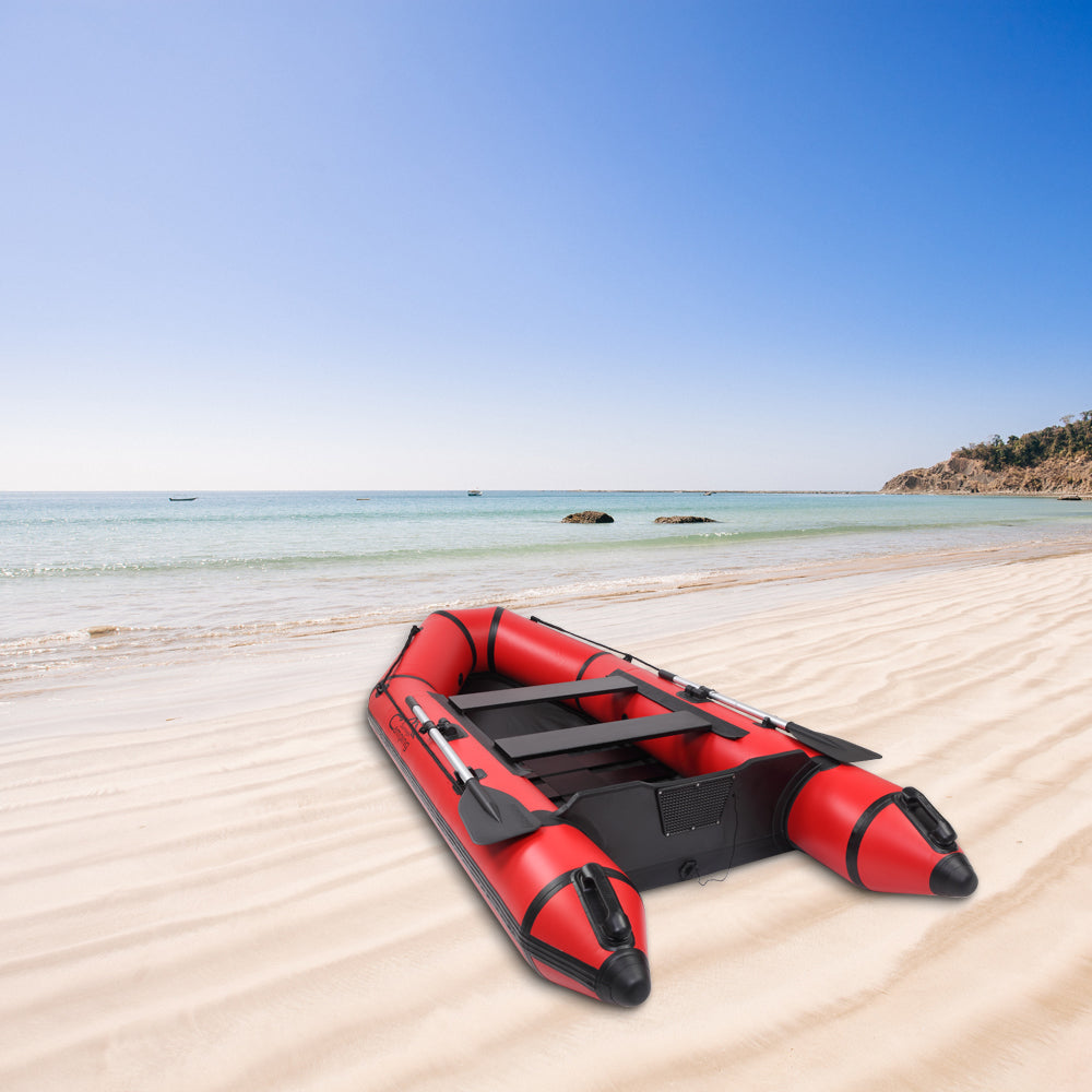 Camping Survivals 10ft PVC 330kg Water Adult Assault Boat Red Black