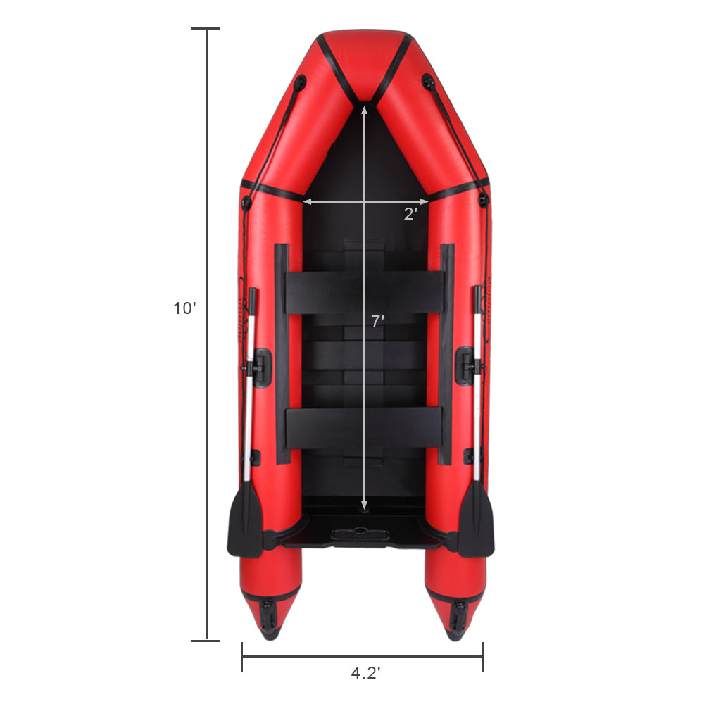 Camping Survivals 10ft PVC 330kg Water Adult Assault Boat Red Black