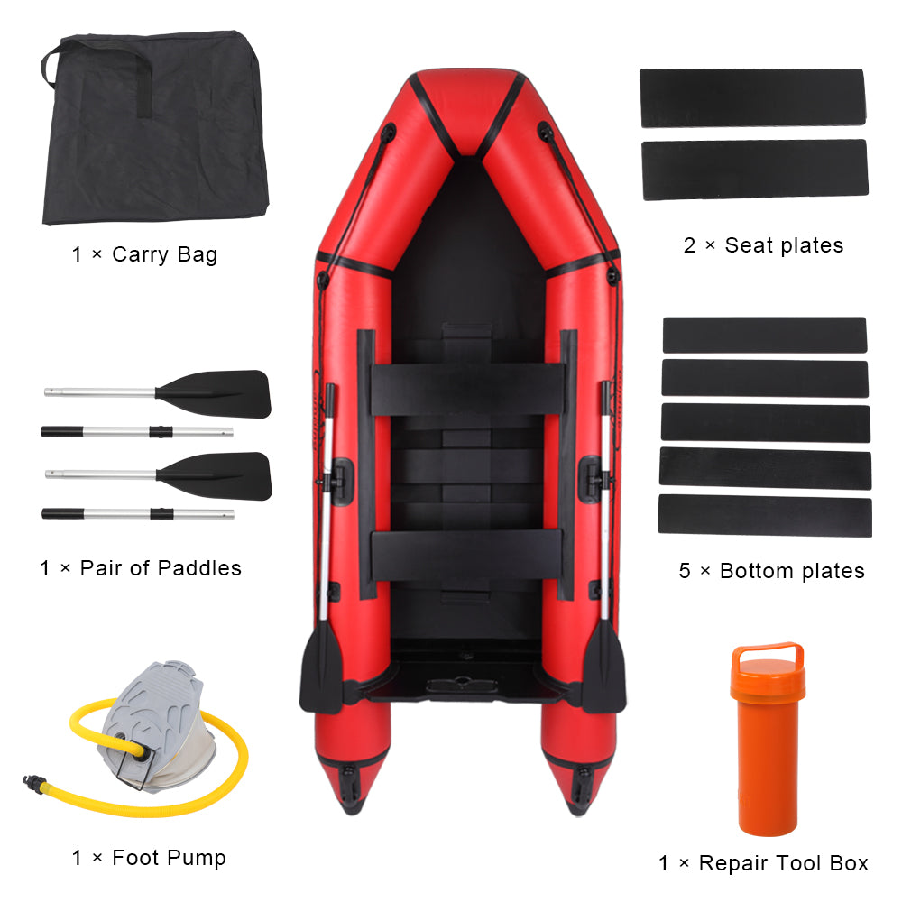 Camping Survivals 10ft PVC 330kg Water Adult Assault Boat Red Black