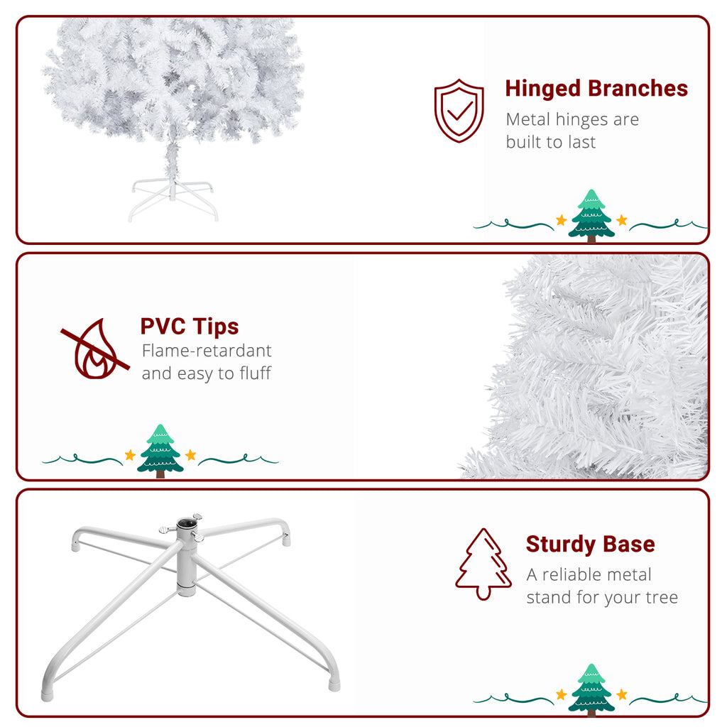 6FT Iron Leg White Christmas Tree with 400 Branches