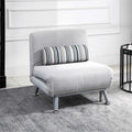 Grey Adjustable Single Chair Bed with Pillow – 180cm
