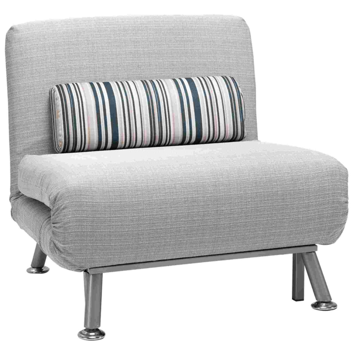 Grey Adjustable Single Chair Bed with Pillow – 180cm
